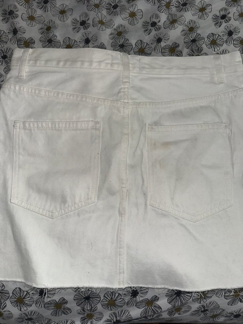 ASOS Design White Denim Mini Skirt, Sz 14/US10